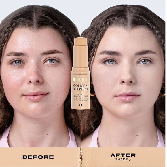 🌻 Milani Shade 3 Conceal + Perfect Skin Tint Stick Blur Out Tinted Moisturizer - Picture 5 of 13